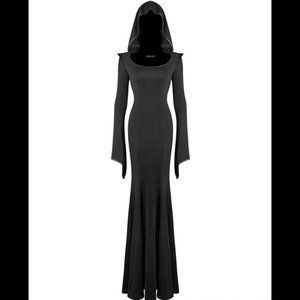 Punk Rave Black Hooded Dress